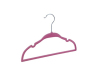 Hot pink flocked with u notched design non-slip space saver hanger for kids/baby/children