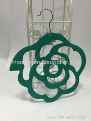 Turquoise velvet flower design non-slip scarf hanger made by ABS plastic