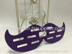 Stylish mustache design dark purple flocked scarf hanger non-slip