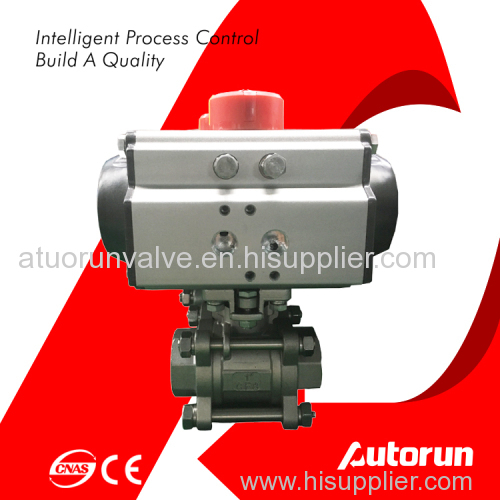 2-Way Full Bore Three Piece Pneumatic Ball Valve