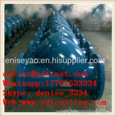 ductile iron y filter for water and oil medium temperature