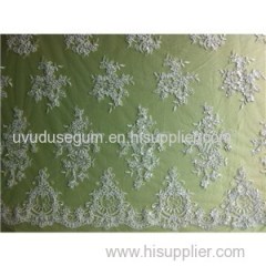 W9029 Gorgeous Sequins White Bridal Lace Fabric (W9029)