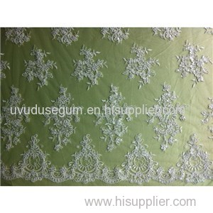 W9029 Gorgeous Sequins White Bridal Lace Fabric (W9029)