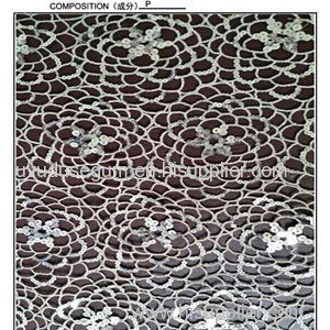 Off White Roses Netting Lace Fabric (S8047)