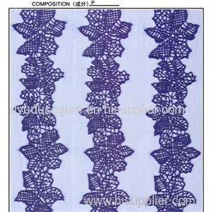 Royal Blue Chemical Lace Fabric (S1059)