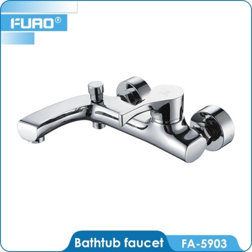 FUAO Single handle Dual hole Chrome plating Bathtub fauct