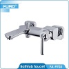 FUAO wall mounted single handle chrome bathtub faucet