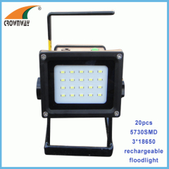 20pcs SMD Portable Lantern 3*18650 rechargeable floodlight 800Lumen super bright white spotlight