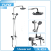 Wall mounted concealed bath shower set
