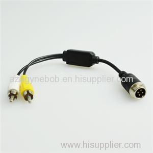 BR-AY15F 4pin Male Shift To 2pcs RCA Connector