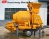 JZC350 A concrete mixer truck with pump High efficiency twin-shaft