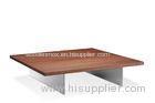 Wood And Metal Coffee Table With Storage Veneer Surface Finishing