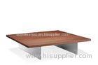 Wood And Metal Coffee Table With Storage Veneer Surface Finishing