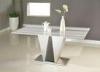 Italy Mararay White Marble Dining Tables Brushed Ss Base Simple Style