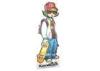 Foldable Corrugated Cardboard Cutout Stand With Gloss Lamination Finishing