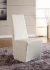 Simple Shape White Faux Leather Dining Chairs Stainless Steel Base