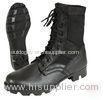 Leather Black Military Jungle Boots Canvas Nylon Upper For Camping