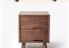 Contemporary Walnut Furniture Walnut Bed Set Bed Side Cabinet