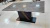 Natural Marble Top Black Solid Walnut Coffee Table Stainless Steel Base