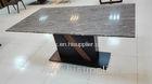 Natural Marble Top Black Solid Walnut Coffee Table Stainless Steel Base