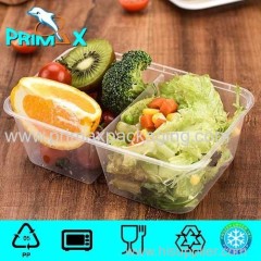 Rectangular Two Compartments Fast Food Packaging containers