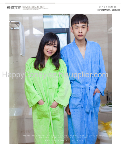 High quality cotton cut pile bathrobe for home