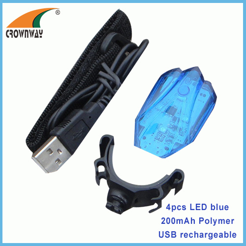 Red Blue rear bicycle light SMD high power tail light night bike lamp USB power bank Polymer rechargeable wrist light