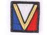 V Shape Military Cap Badges 3 Color Neckline Adhesive Clothing Patches