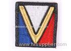 V Shape Military Cap Badges 3 Color Neckline Adhesive Clothing Patches