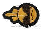 Kids Embroidered Applique Patches Laser Cut With Brown Lepord Fur Glass