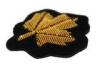 Gold Maple Leaf Embroidered Flower Patches Embroidered School Badges