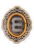 E Alphabet Embroidered Iron On Patches Oval Embroidered School Badges