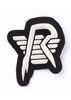 Sliver And Black Bullion Wire Blazer Badges Durable Embroidered Applique Patches