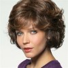 Wavy Chin Length With Bangs Brown Affordable Human Hair Wigs