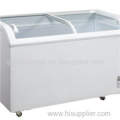 Curved Flat Glass Door Chest Freezer