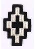 Silver Machine Embroidered Badges / Cross Pattern Sew On Patches For Clothes