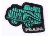 Green Car Embroidered Sew On Badges Bullion Embroidered Motorcycle Patches