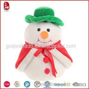 Small Cute White Green And Red Snowman