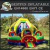 Cliff hanger adult inflatable rainbow slide with climbing