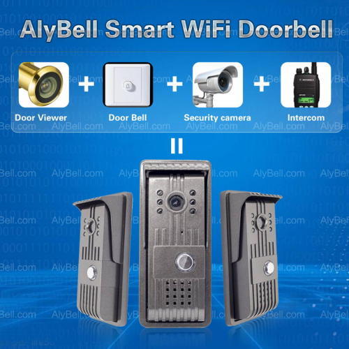Smartphone unlock 8M night vision infrared rainproof video wifi wireless outdoor bell doorbell intercom