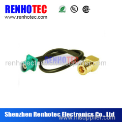 gold plated rf connector wire with female qma to male rca