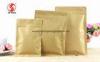 Printed Resealable Kraft Brown Paper Bags With Zipper Foil Lined Aluminium Foil Packing