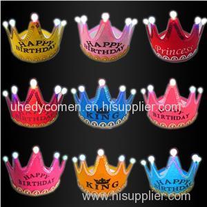 LED Party Hats King And Princess Logo LED Light Up Hats For Kids And Adults Birthday Party Caps