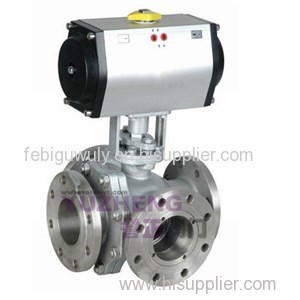 4Way Flange Pneumatic Ball Valve