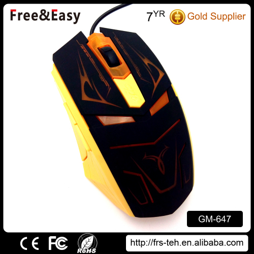 Gaming mice with high resolution 800-1200-1600-200 dpi adjustable 1.5m usb cable