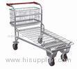 Custom Heavy Duty Warehouse Trolley Cart With Flat / Travelator Castor