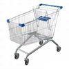 Steel Material Unfolding Supermarket Trolleys Wire Shopping Basket With Wheels