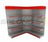 Promotional Corner Wall Mount Supermarket Display Racks Decorative Shelving Units