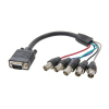 d-sub 15 pins vga to 5 female bnc connectors transimitter cable