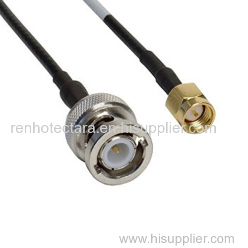 nickel plated male bnc type connector to male sma cable